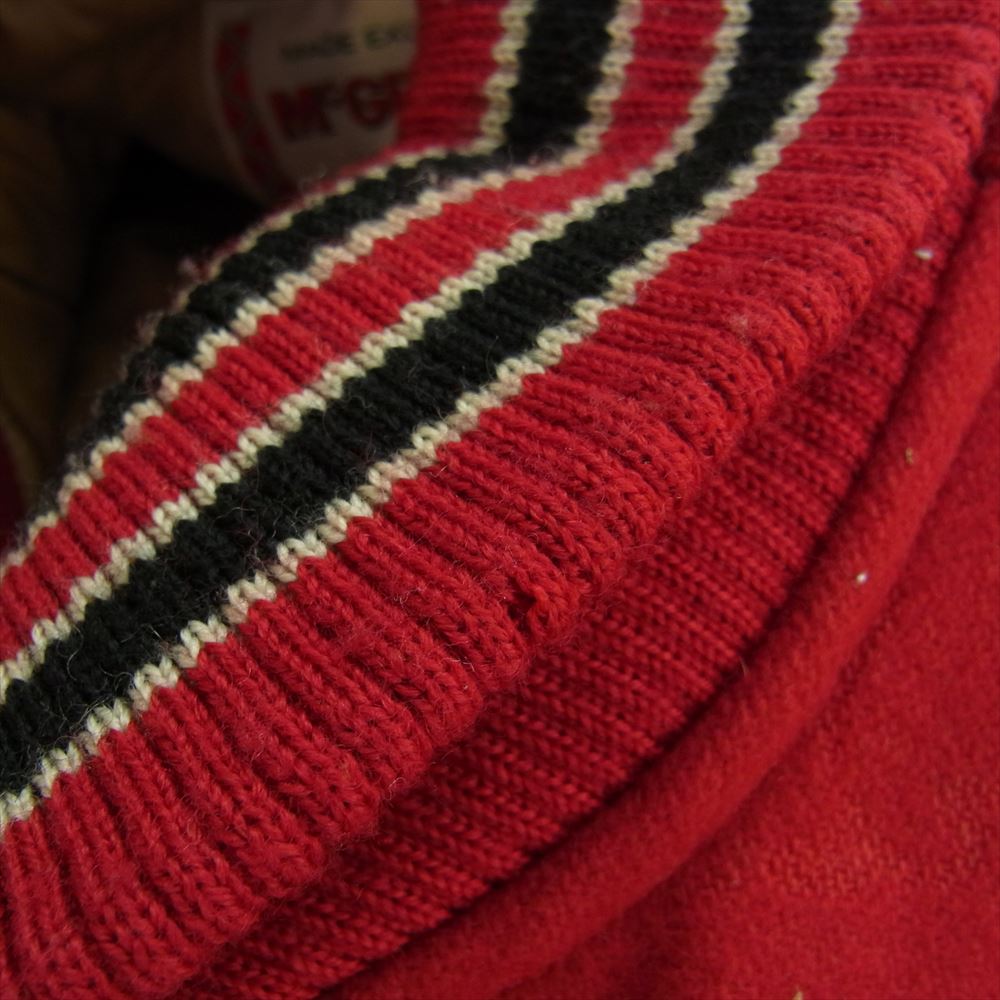 McGregor マックレガー 袖レザー スタジアム ジャケット スタジャン アワードジャケット レッド系 M【中古】