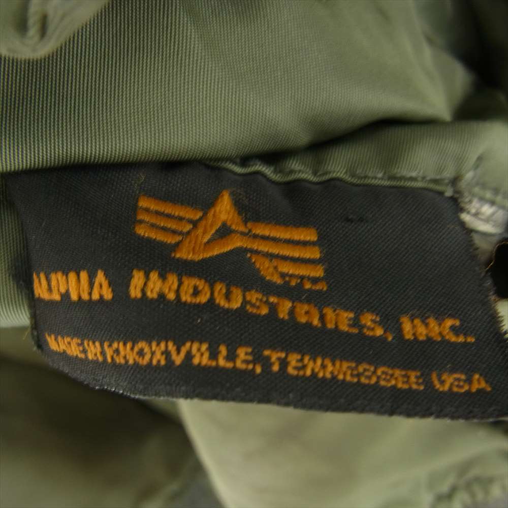 ALPHA アルファ USA製 TYPE MA-1 ミリタリー ジャケット カーキ系 オレンジ系 XL【中古】