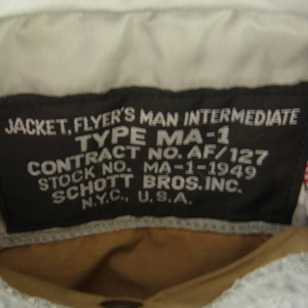 schott ショット USA製 TYPE MA-1 ミリタリー ジャケット グレー系 オレンジ系 M【中古】