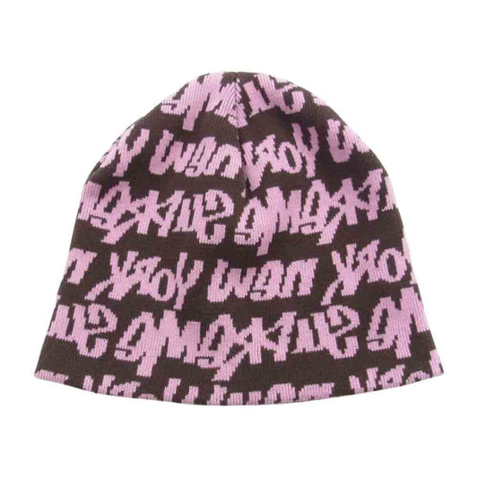 Supreme シュプリーム 22SS Fat Tip Beanie ファット ティップ 総柄 ビーニー ニット帽 ブラウン系 ピンク系【中古】