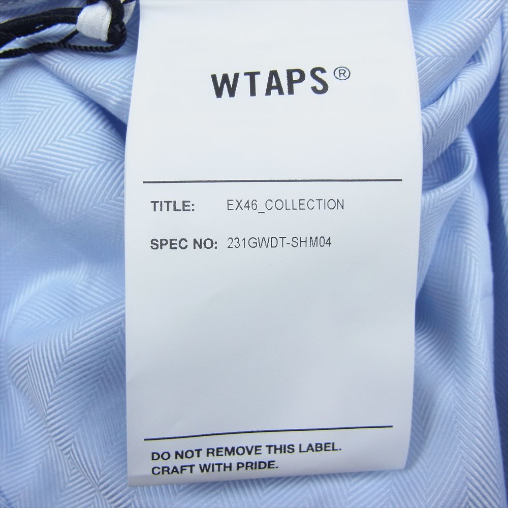 WTAPS ダブルタップス 23SS 231GWDT-SHM04 REPO 02 SS POLY HERRINGBONE ポリ ヘリンボーン 半袖 シャツ ブルー系 03【極上美品】【中古】