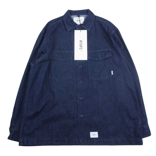 WTAPS ダブルタップス 23SS 231BRDT-SHM01 CBW LS DENIM デニム シャツ ジャケット インディゴブルー系 03【中古】