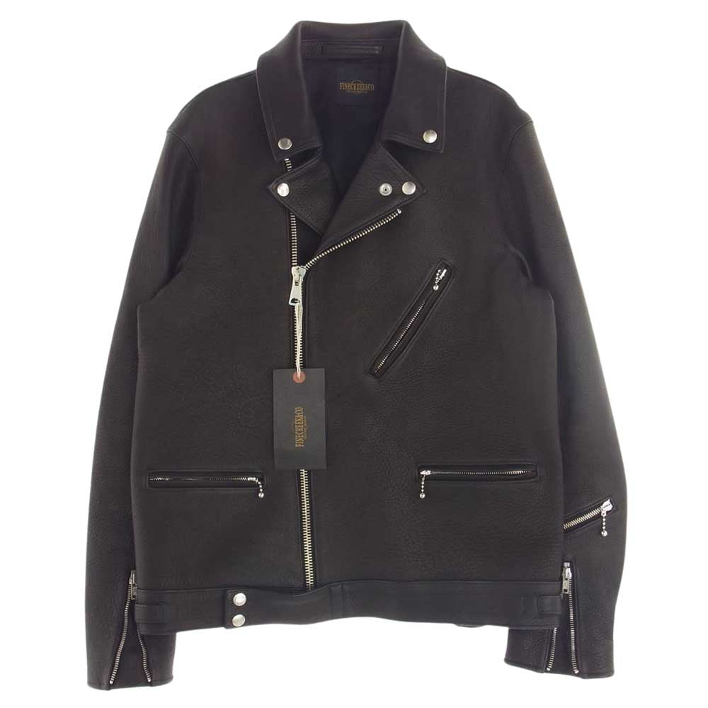 FINE CREEK LEATHERS ファインクリークレザー ACJK027 Clubman Deer クラブマン ディアスキン レザー ジャケット ブラック系 40【新古品】【未使用】【中古】