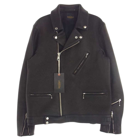 FINE CREEK LEATHERS ファインクリークレザー ACJK027 Clubman Deer クラブマン ディアスキン レザー ジャケット ブラック系 40【新古品】【未使用】【中古】