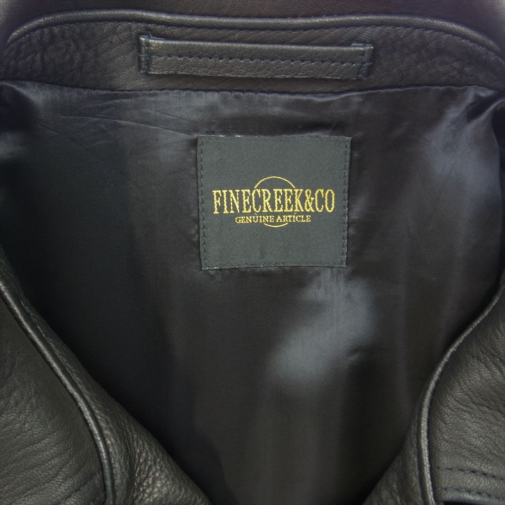 FINE CREEK LEATHERS ファインクリークレザー ACJK027 Clubman Deer クラブマン ディアスキン レザー ジャケット ブラック系 40【新古品】【未使用】【中古】