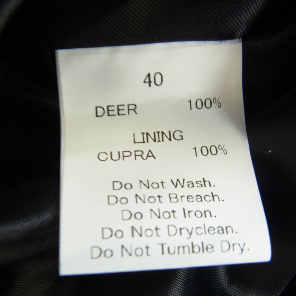 FINE CREEK LEATHERS ファインクリークレザー ACJK027 Clubman Deer クラブマン ディアスキン レザー ジャケット ブラック系 40【新古品】【未使用】【中古】