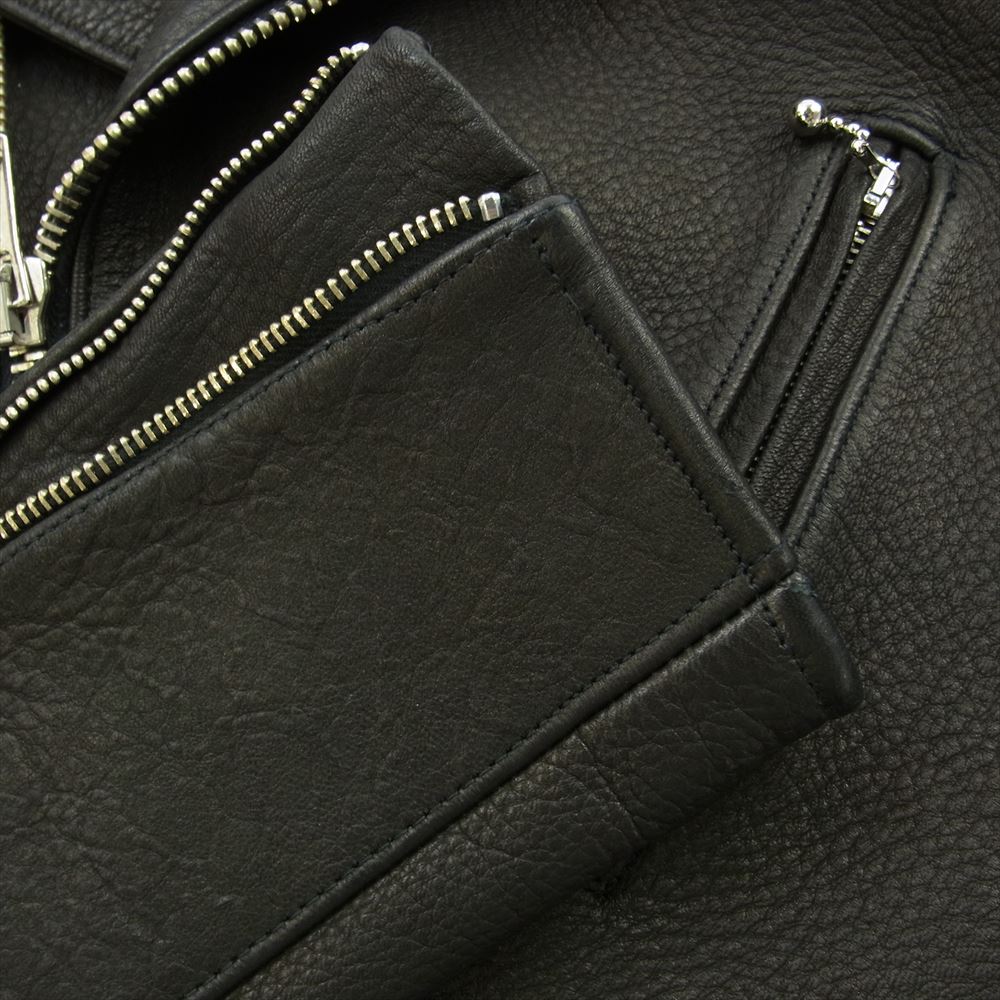 FINE CREEK LEATHERS ファインクリークレザー ACJK027 Clubman Deer クラブマン ディアスキン レザー ジャケット ブラック系 40【新古品】【未使用】【中古】