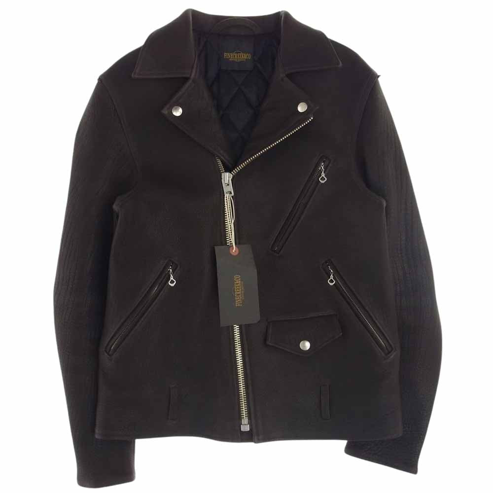 FINE CREEK LEATHERS ファインクリークレザー ACJK045  Leon Custom Deer レオン ディアスキン レザー ジャケット ブラウン系 40【新古品】【未使用】【中古】