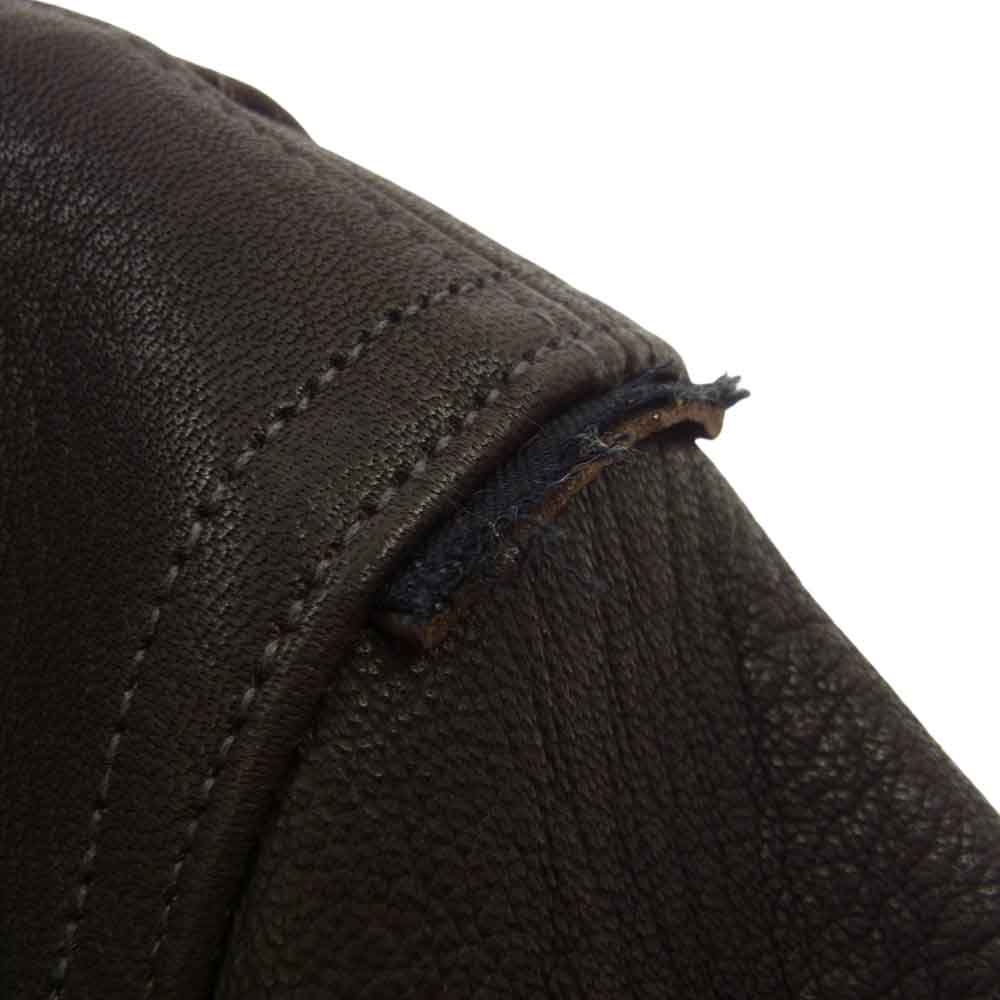 FINE CREEK LEATHERS ファインクリークレザー ACJK045  Leon Custom Deer レオン ディアスキン レザー ジャケット ブラウン系 40【新古品】【未使用】【中古】