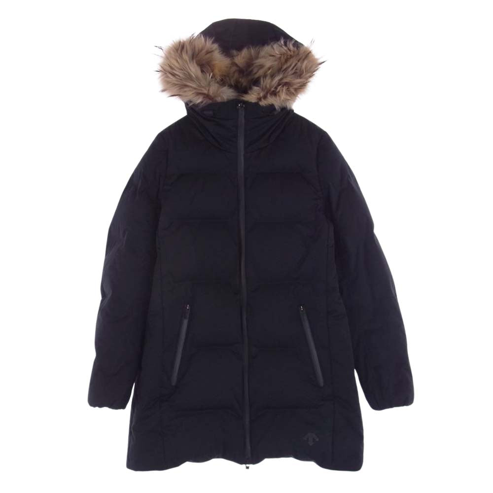 DESCENTE デサント DOR-C7223W 水沢ダウン ラクーンファー フーデッド ダウンジャケット ブラック系 M【中古】