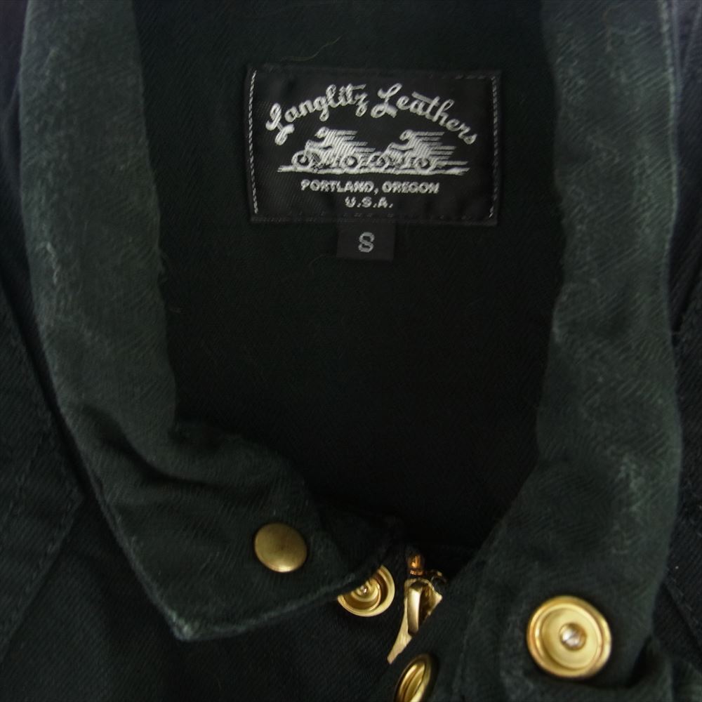 LANGLITZ LEATHERS ラングリッツレザーズ B.D. Riding Vest ブラックデニム ライディング ベスト ブラック系 S【中古】