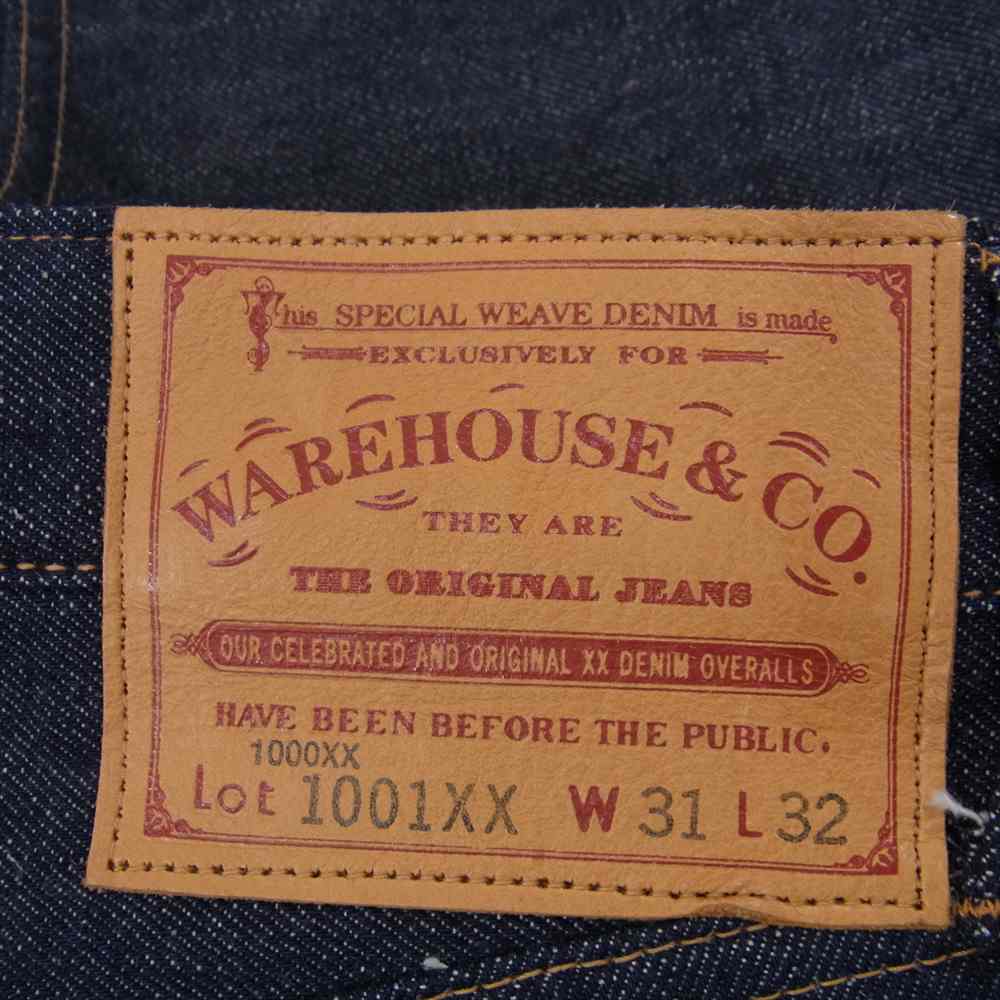 WAREHOUSE ウエアハウス Lot 1001XX(1000XX) DEAD STOCK BLUE ピンクセルヴィッチ ディアスキンラベル デニム パンツ インディゴブルー系 31【極上美品】【中古】