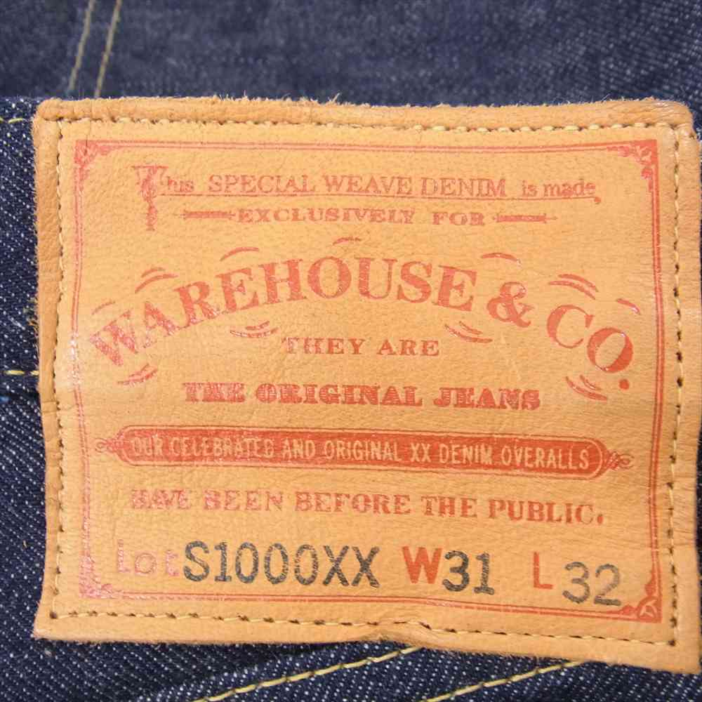 WAREHOUSE ウエアハウス Lot S1000XX DEAD STOCK BLUE ピンクセルヴィッチ WwⅡ大戦 デニム パンツ インディゴブルー系 31【新古品】【未使用】【中古】