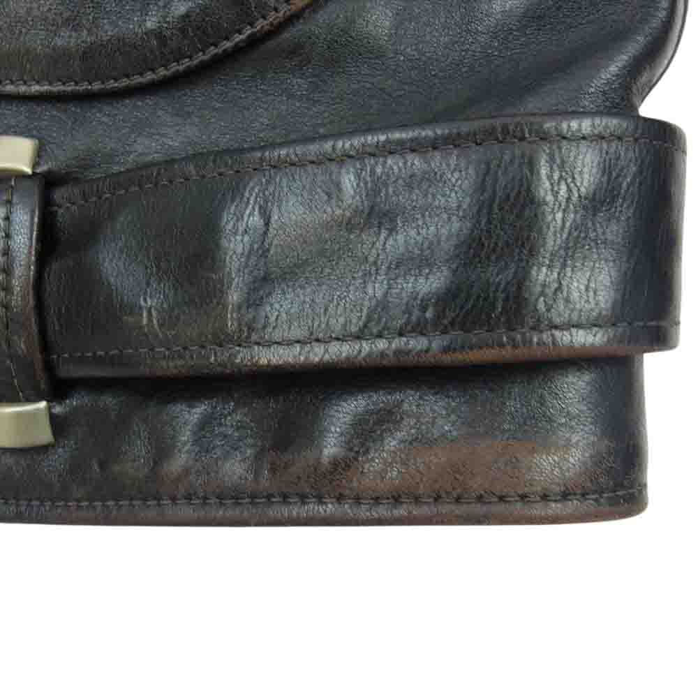 The REAL McCOY'S ザリアルマッコイズ 茶芯 ホースハイド J-82 PADDED JACKET ダブル ライダース ジャケット ブラック系 38【中古】