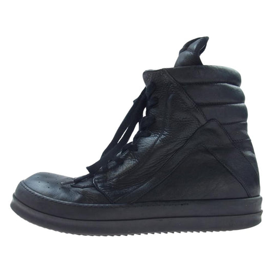 Rick Owens リックオウエンス GEOBASKET ジオバスケット サイドジップ ハイカット スニーカー ブラック系 44インチ【中古】
