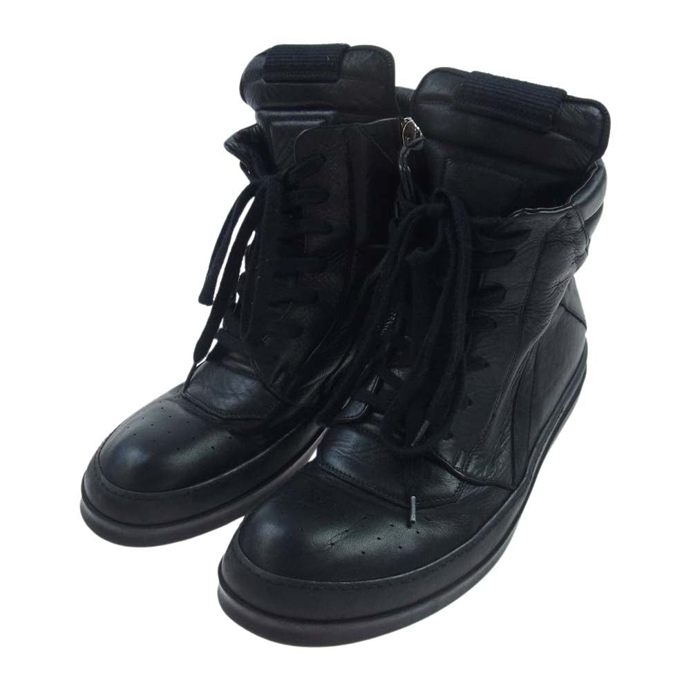 Rick Owens リックオウエンス GEOBASKET ジオバスケット サイドジップ ハイカット スニーカー ブラック系 44インチ【中古】
