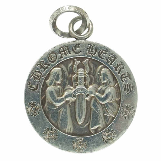 CHROME HEARTS クロムハーツ（原本無） ANGL MDL LG ラージ エンジェルメダル ペンダントトップ シルバー系【中古】