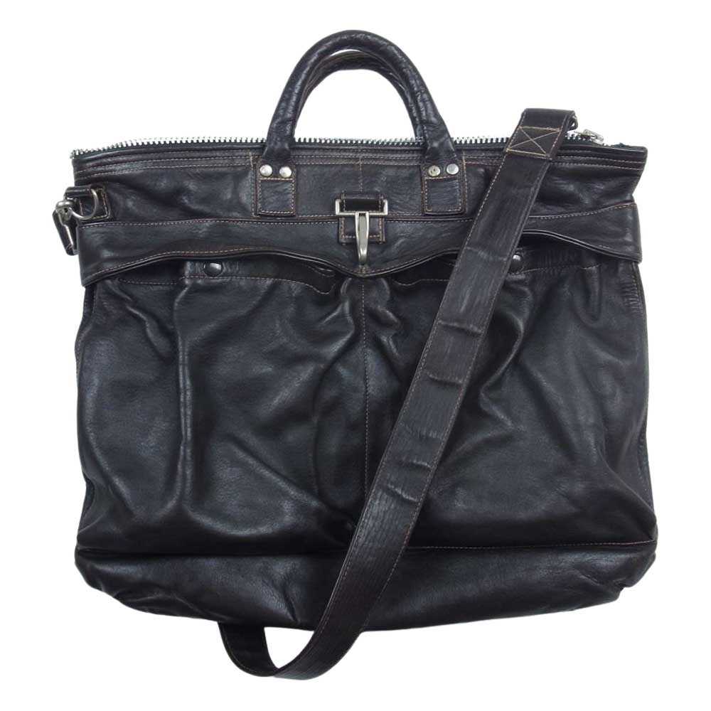 California MFG Leather Helmet Bag レザー ヘルメット バッグ ブラウン系【中古】