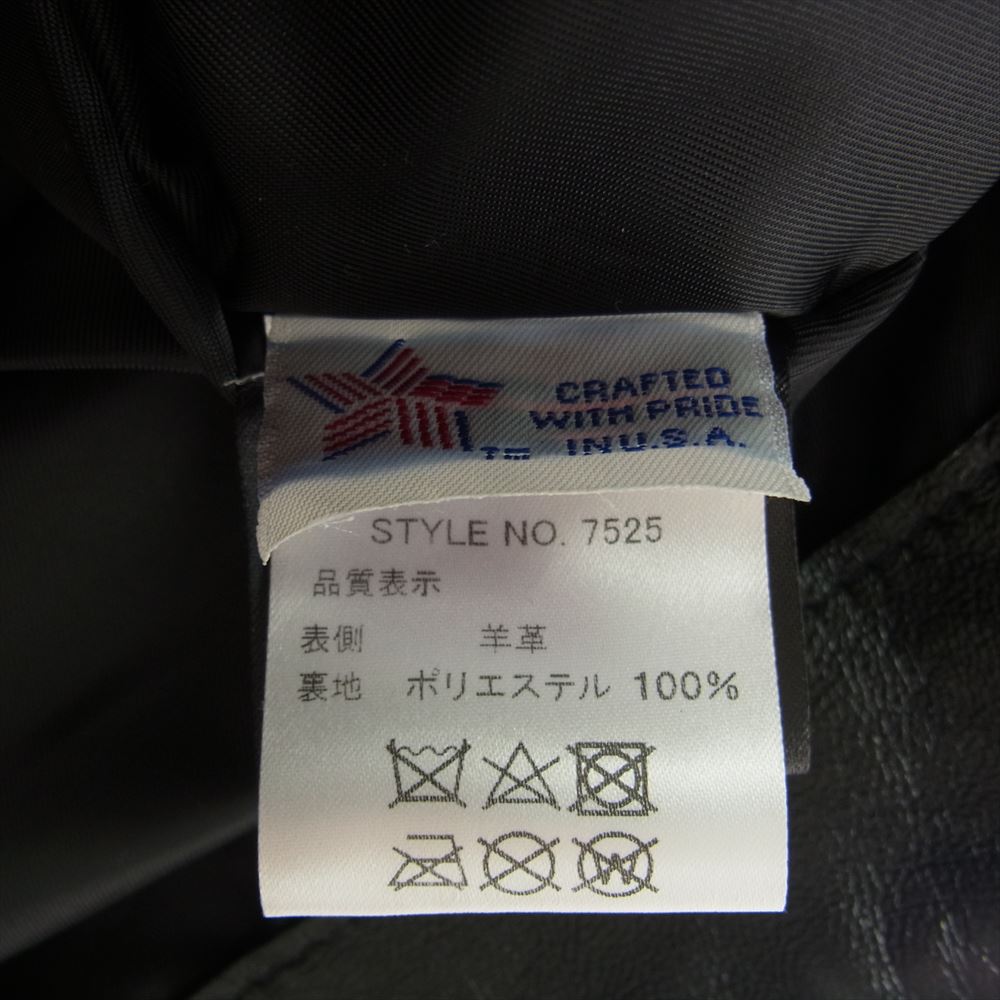 schott ショット 228US USA製 ラムレザー ダブル ライダース ジャケット ブラック系 42【美品】【中古】