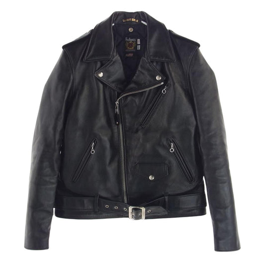 schott ショット 613UHT HORSEHIDE ONESTAR TALL USA製 ホースハイド ワンスター トール レザー ライダース ジャケット ブラック系 40【美品】【中古】