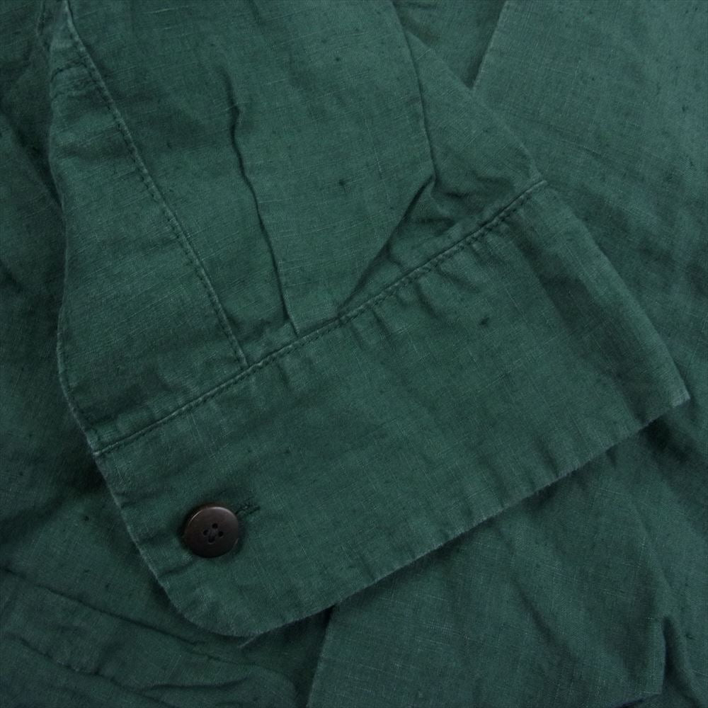 VISVIM ビズビム 0122305011002 BOOMER SHIRT チェーン刺繍 ブーマー リネン オープンカラー 長袖 シャツ グリーン系 4【中古】