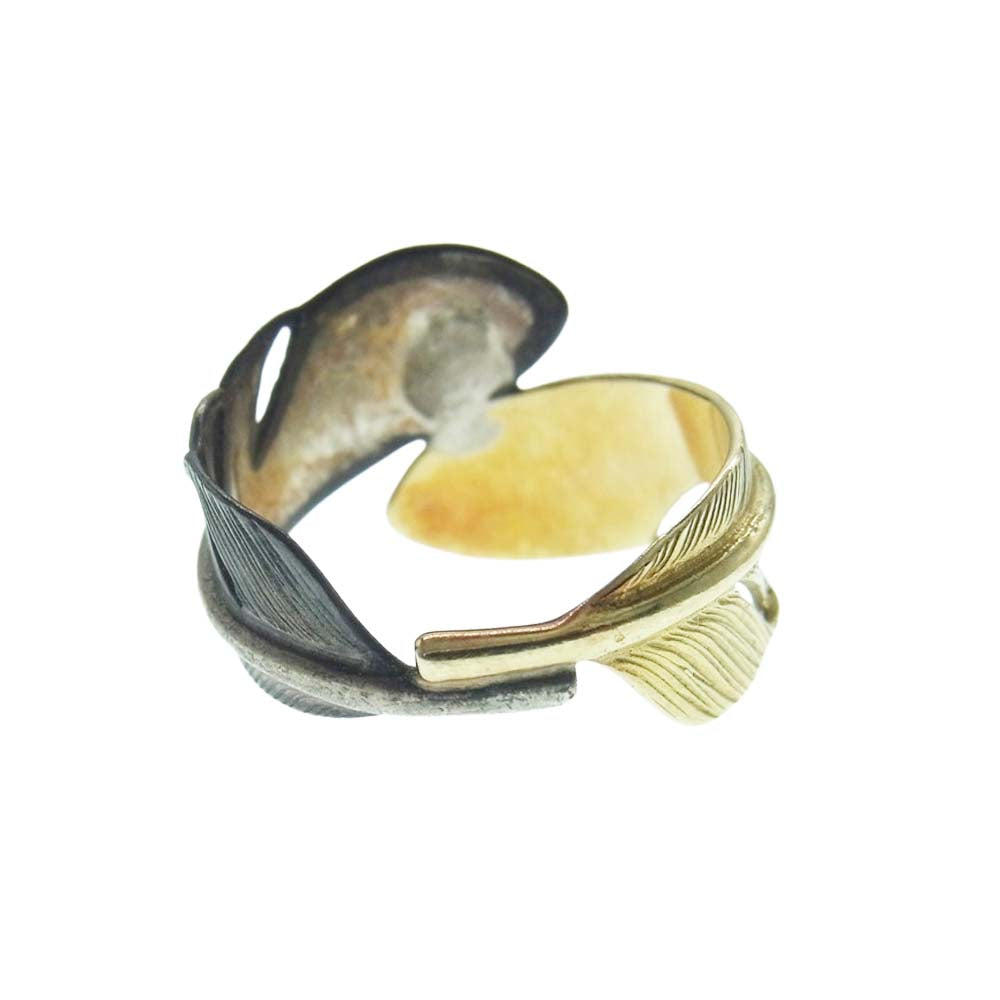 WINGROCK ウィングロック 18K コンビ ダブルフェザー リング ゴールド系 シルバー系【中古】