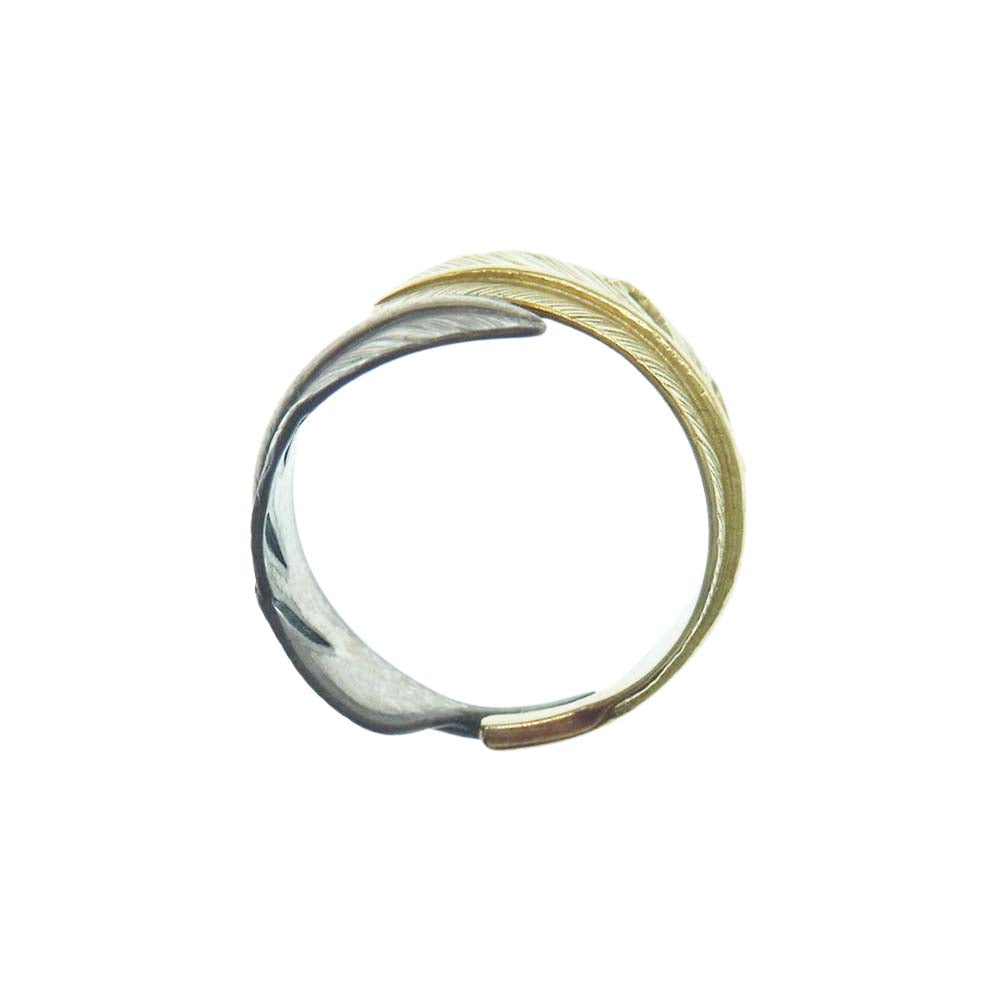 WINGROCK ウィングロック 18K コンビ ダブルフェザー リング ゴールド系 シルバー系【中古】