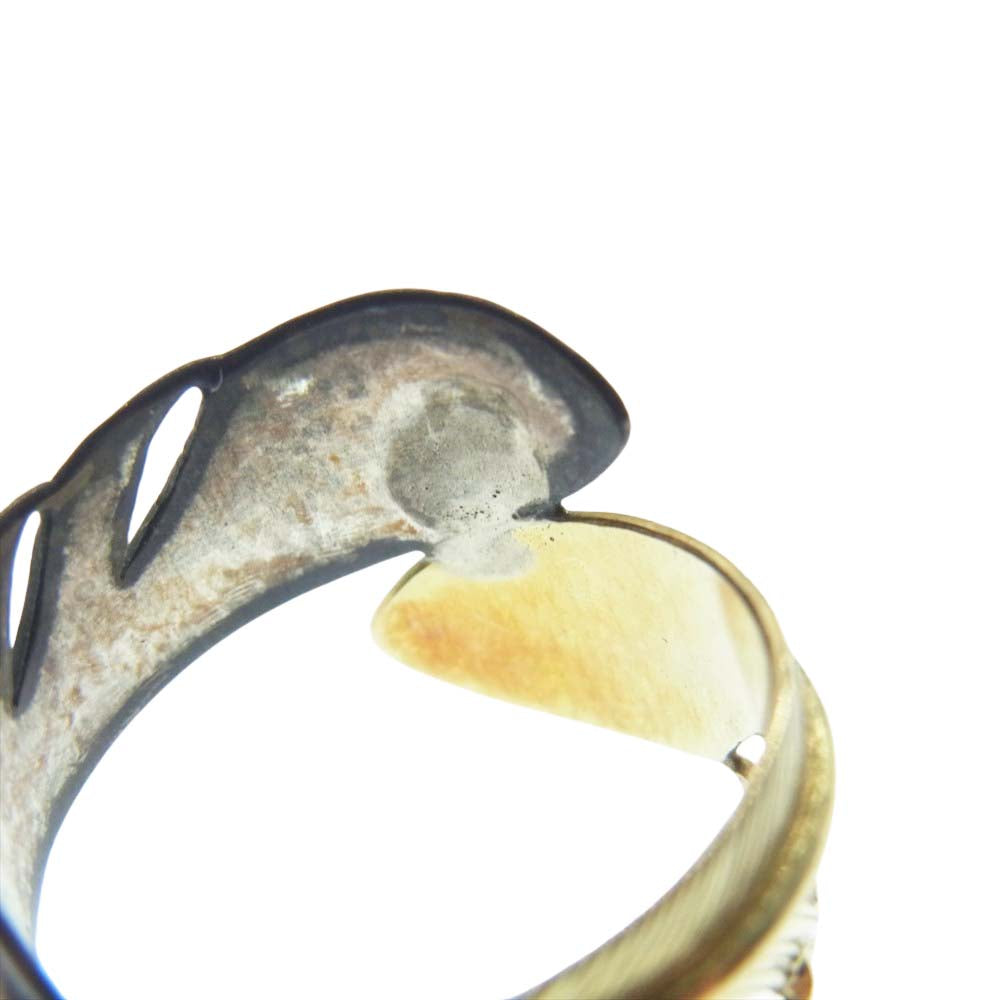 WINGROCK ウィングロック 18K コンビ ダブルフェザー リング ゴールド系 シルバー系【中古】