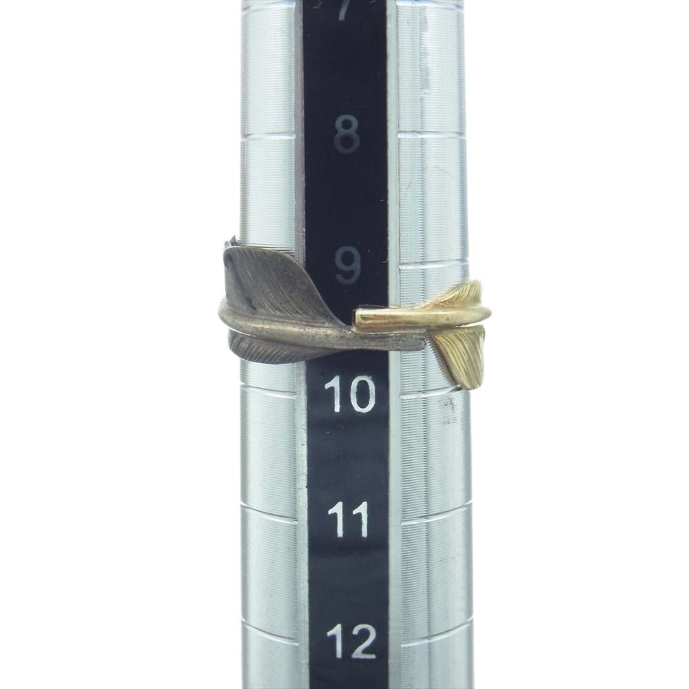 WINGROCK ウィングロック 18K コンビ ダブルフェザー リング ゴールド系 シルバー系【中古】