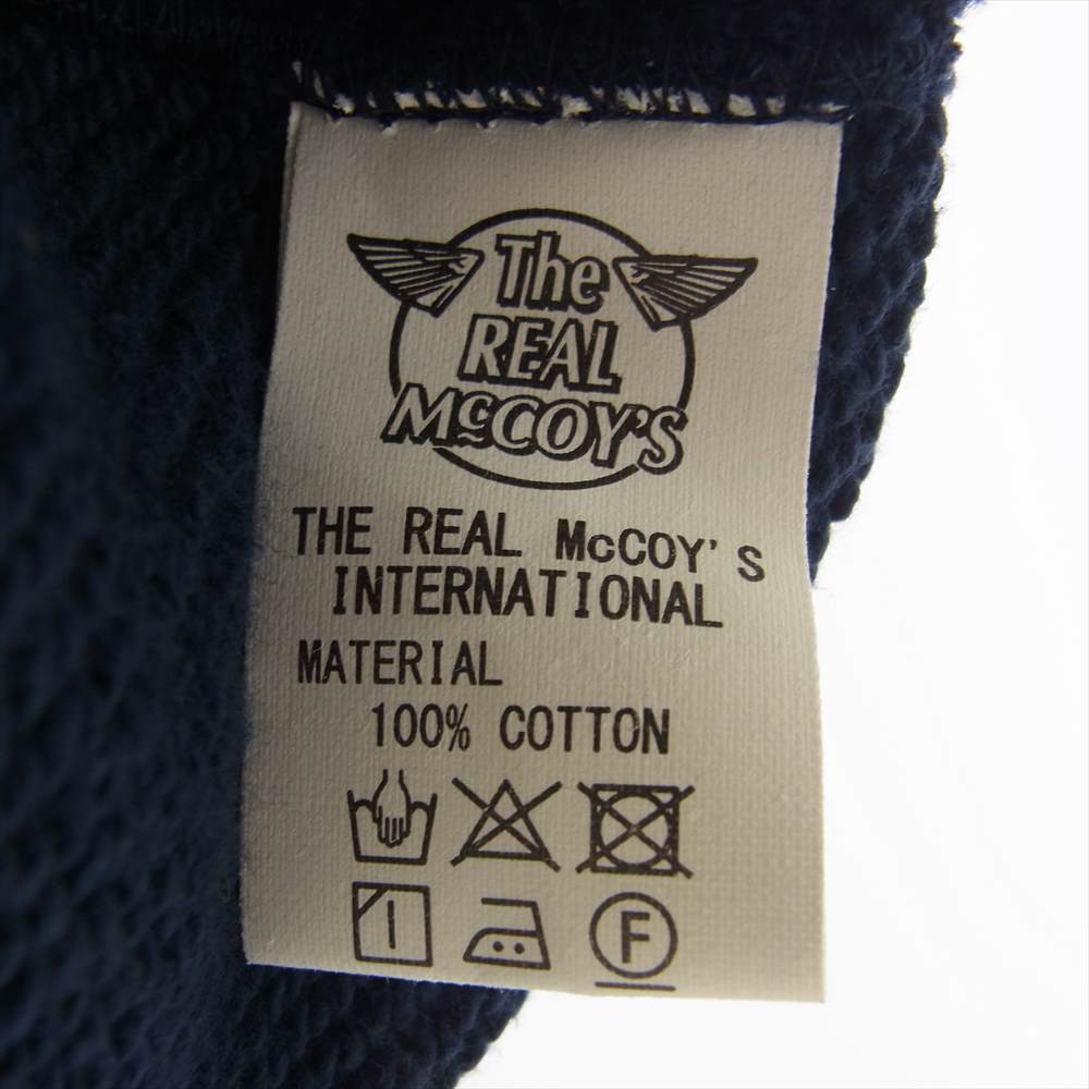 The REAL McCOY'S ザリアルマッコイズ MJ22125 SNAP BUTTON HOODED SWEATSHIRT DUNBAR スナップ ボタン フーデッド スウェットシャツ スタジャン アワード ジャケット ネイビー系 36【極上美品】【中古】