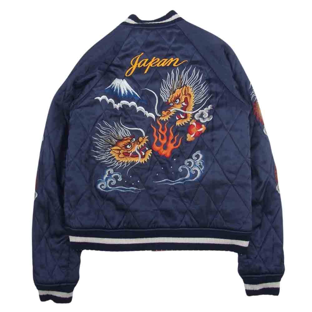 The REAL McCOY'S ザリアルマッコイズ 明仙縫製 Japan 龍 4TH FTR INTCPWing リバーシブル スカジャン オレンジ系 38【中古】