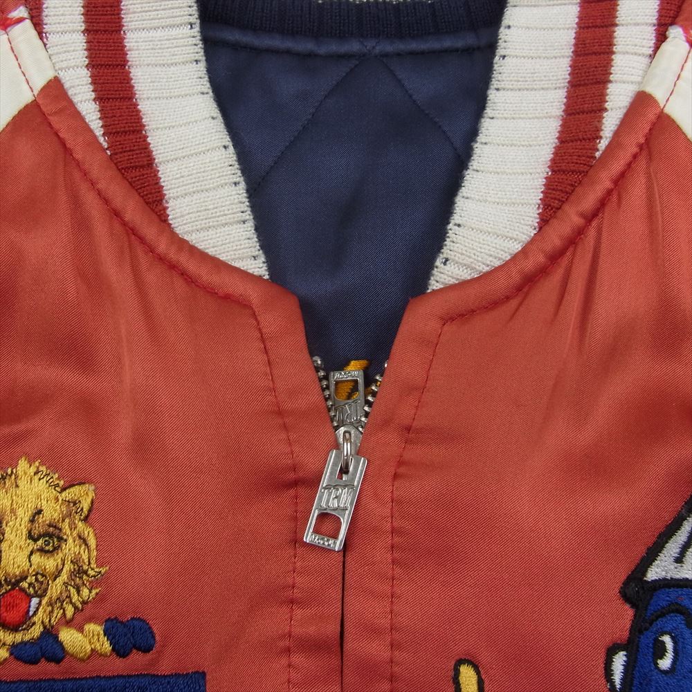 The REAL McCOY'S ザリアルマッコイズ 明仙縫製 Japan 龍 4TH FTR INTCPWing リバーシブル スカジャン オレンジ系 38【中古】