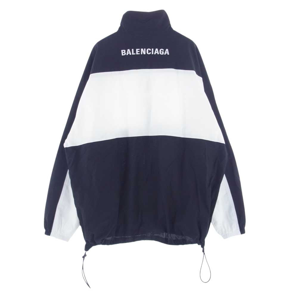 BALENCIAGA バレンシアガ 19SS 571434 TEM21 Zip Up Jacket オールオーバーロゴ トラックジャケット ブラック系 ホワイト系 44【中古】