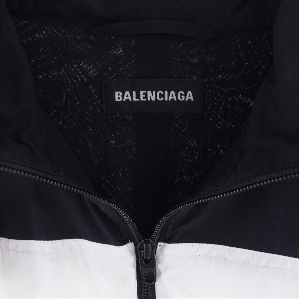 BALENCIAGA バレンシアガ 19SS 571434 TEM21 Zip Up Jacket オールオーバーロゴ トラックジャケット ブラック系 ホワイト系 44【中古】