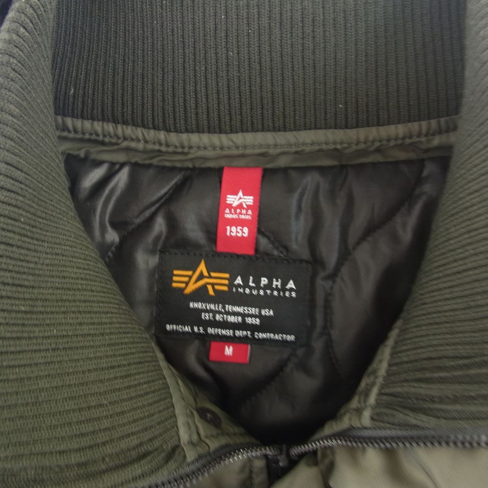 ALPHA アルファ ナイロン 中綿 ミリタリー ジャケット カーキ系 M【中古】