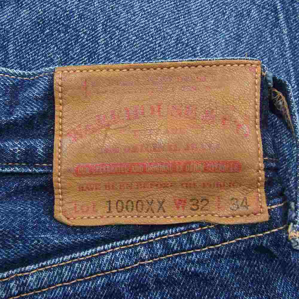 WAREHOUSE ウエアハウス 1000XX ボタンフライ セルビッチ デニム パンツ ジーンズ インディゴブルー系 32【中古】