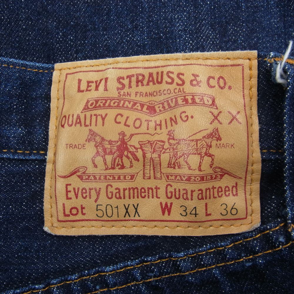 Levi's リーバイス バレンシア工場製 501XX 復刻 刻印555 イレギュラースタンプ デニム パンツ インディゴブルー系 34【中古】