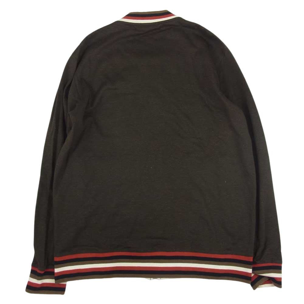 Paul Smith ポール・スミス PC-GT-66406 COLLECTION コレクション PS クラウン刺繍 ブルゾン ニット ジャケット ブラウン系 XL【中古】