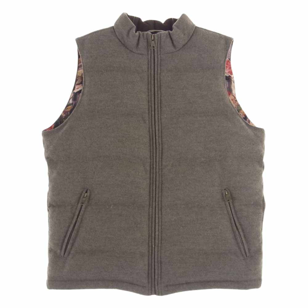 Paul Smith ポール・スミス PC-ND-42597 COLLECTION コレクション 裏地果物総柄 ウール ダウンベスト ライトブラウン系 マルチカラー系 L【中古】