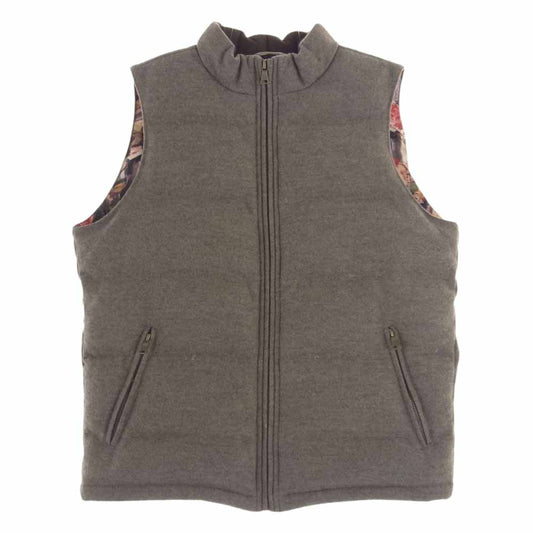 Paul Smith ポール・スミス PC-ND-42597 COLLECTION コレクション 裏地果物総柄 ウール ダウンベスト ライトブラウン系 マルチカラー系 L【中古】