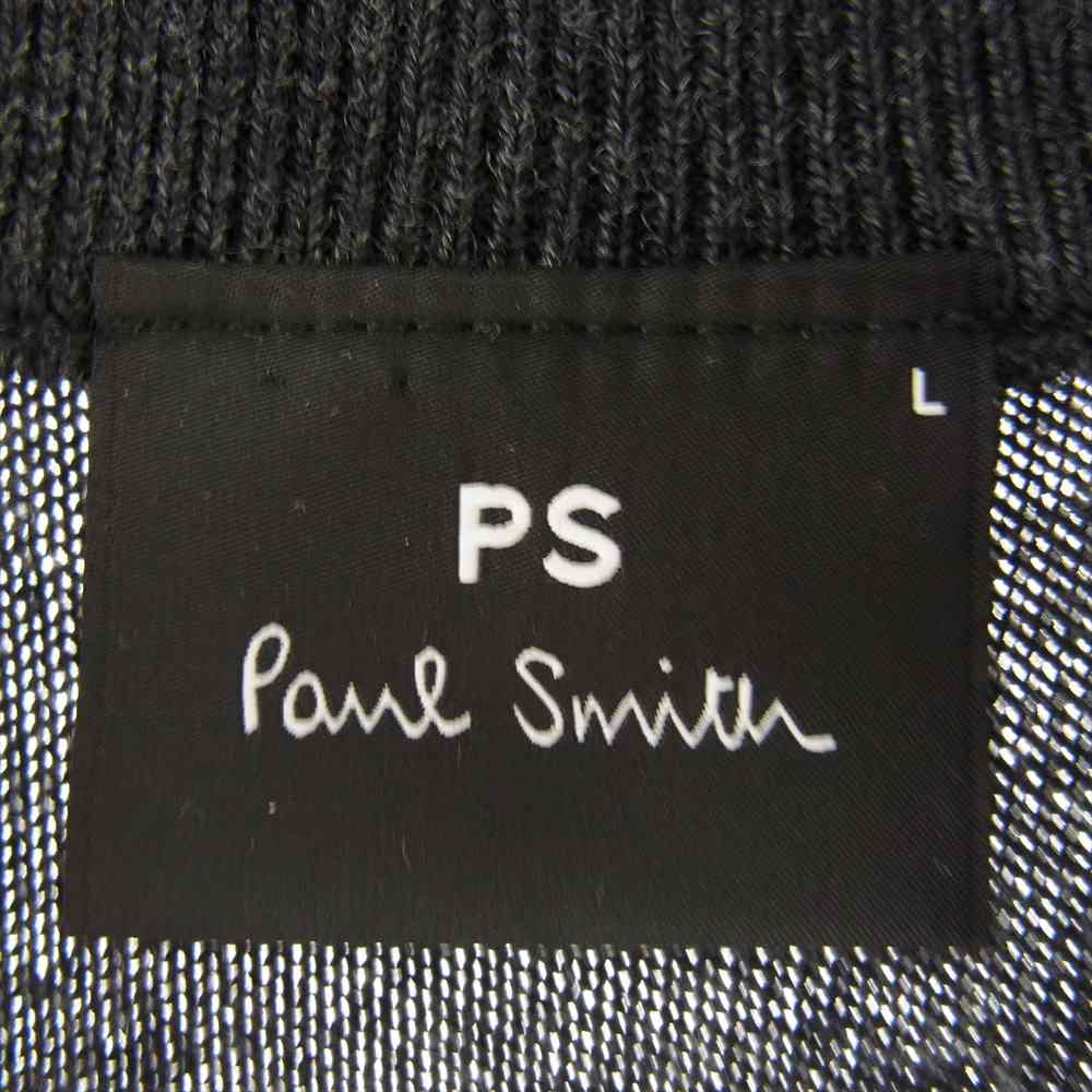 Paul Smith ポール・スミス PY-2M-89074 PS SCRIBBLE SPOT EMBROIDERY WOOL BLOUSON エンブロイダリー フルジップ ダブルジップ ドライバーズニット ジャケット ダークグレー系 L【中古】