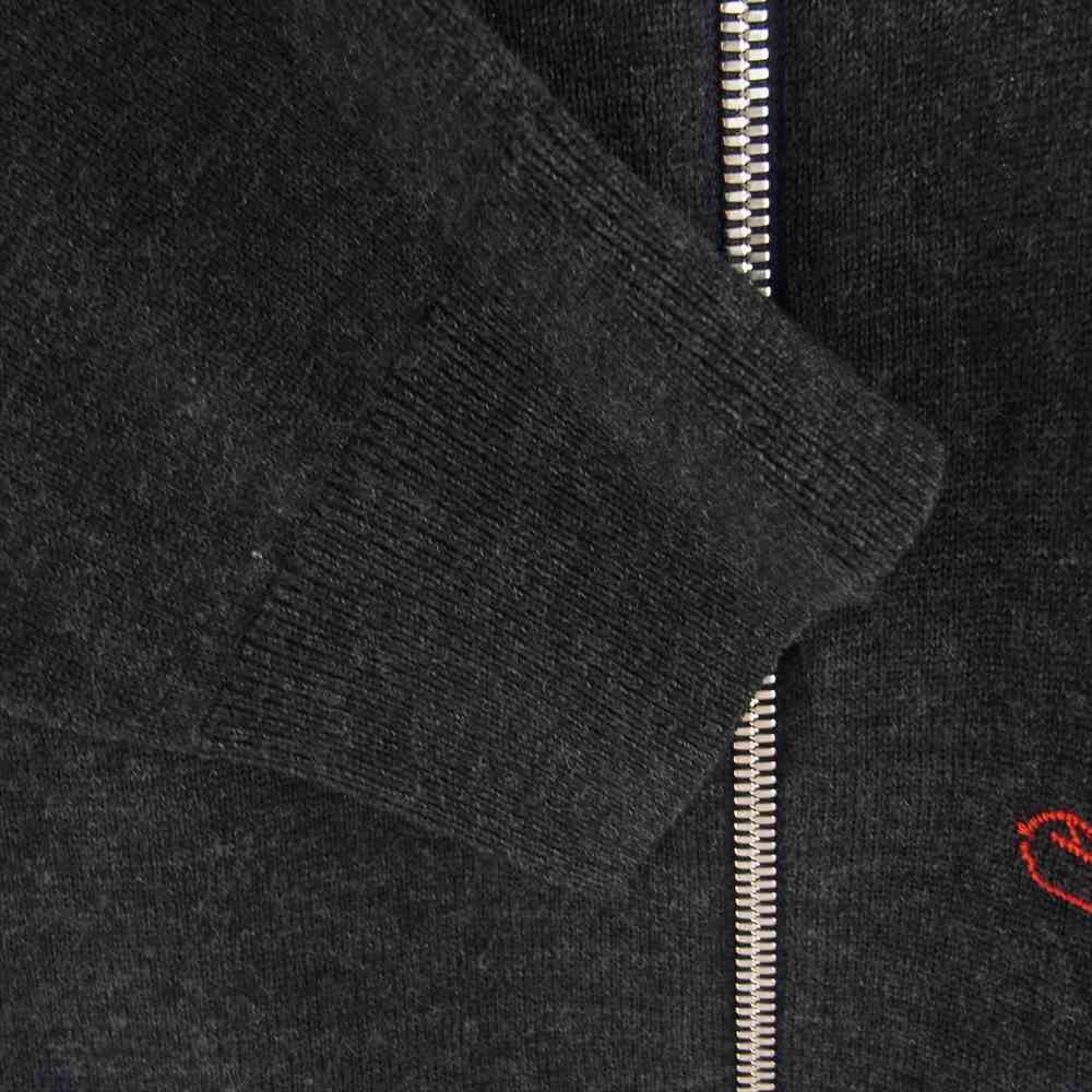 Paul Smith ポール・スミス PY-2M-89074 PS SCRIBBLE SPOT EMBROIDERY WOOL BLOUSON エンブロイダリー フルジップ ダブルジップ ドライバーズニット ジャケット ダークグレー系 L【中古】