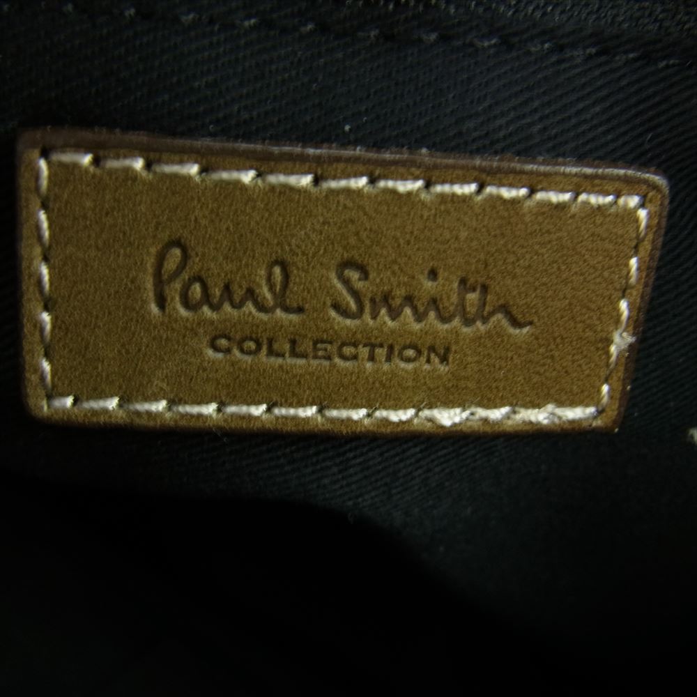 Paul Smith ポール・スミス PSロゴ刻印 PCケース オールレザー ビジネスバッグ トートバッグ ブラウン系 記載カラー　カーキ【中古】