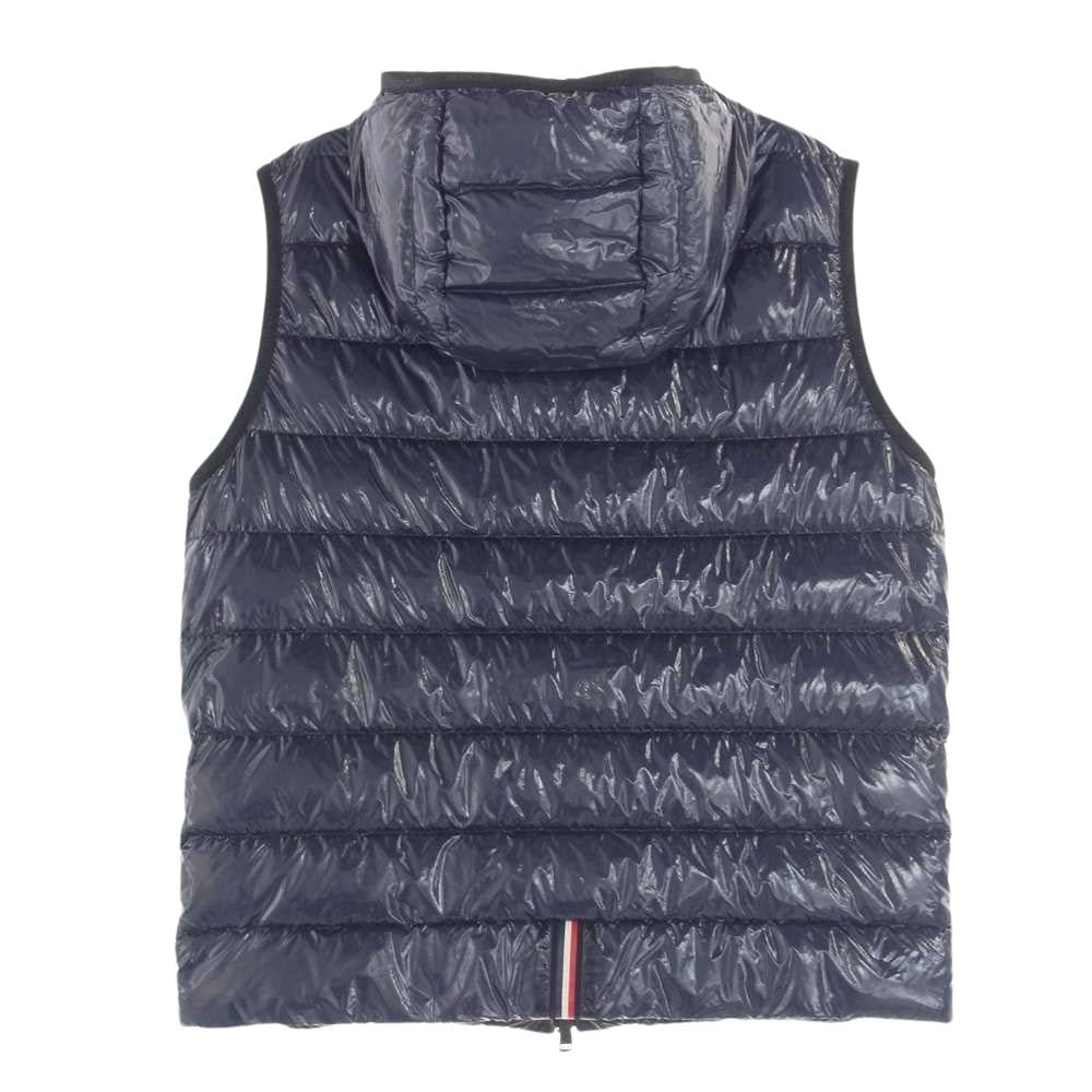 MONCLER モンクレール LAPPE GILET ロゴワッペン フーデッド ダウンベスト ジレ ネイビー系 3【中古】