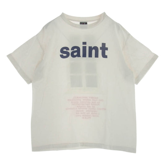 SAINT MICHAEL セントマイケル 21SS SM-S21-0000-001 SS TEE door ドアモチーフ シャツ 半袖 プリント Tシャツ オフホワイト系 XL【中古】