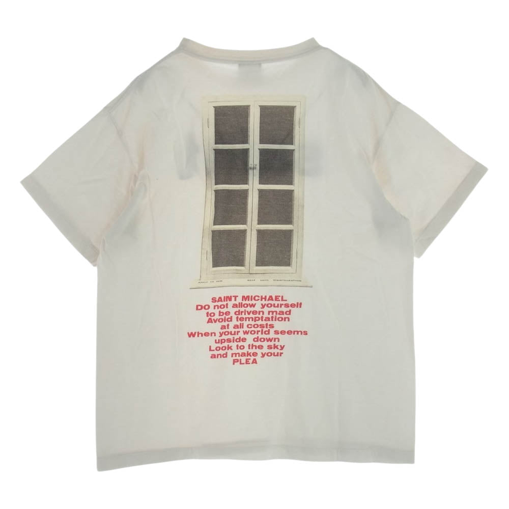 SAINT MICHAEL セントマイケル 21SS SM-S21-0000-001 SS TEE door ドアモチーフ シャツ 半袖 プリント Tシャツ オフホワイト系 XL【中古】