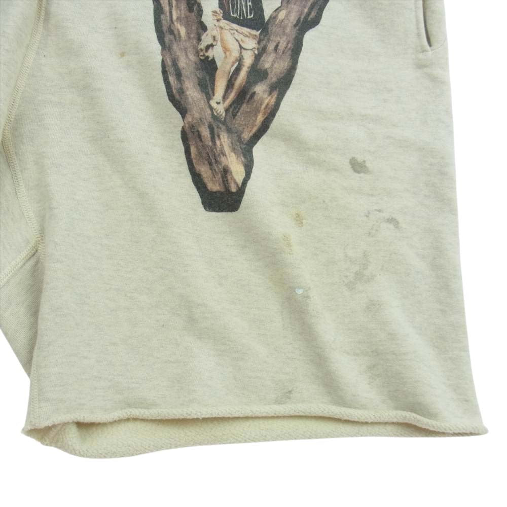 SAINT MICHAEL セントマイケル 22SS SM-S22-0000-071 × Vlone ヴィーロン Sweat Shorts スウェット ショーツ ハーフ パンツ  ベージュ系 XL【中古】