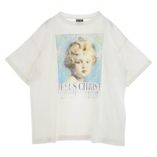 SAINT MICHAEL セントマイケル 20AW SM-A20-0000-003 JESUS CHRIST SHORT SLEEVE TEE キリスト ショート スリーブ Tシャツ プリント 半袖 オフホワイト系 M【中古】