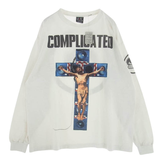 SAINT MICHAEL セントマイケル 23AW SM-A23-0000-C19 × KOSUKE KAWAMURA KK LS TEE COMPLICATED コンプリケイテッド ロングスリーブ 長袖 Tシャツ ロンT ホワイト系 XXL【中古】