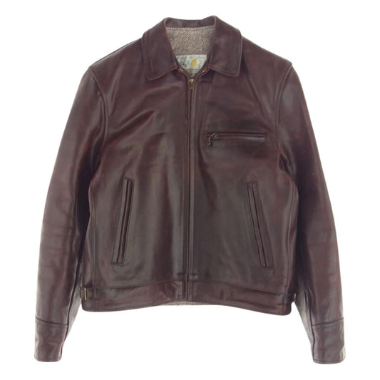 AERO LEATHER エアロレザー ハイウェイマン ホースハイド レザー ライダース ジャケット ブラウン系 34【中古】